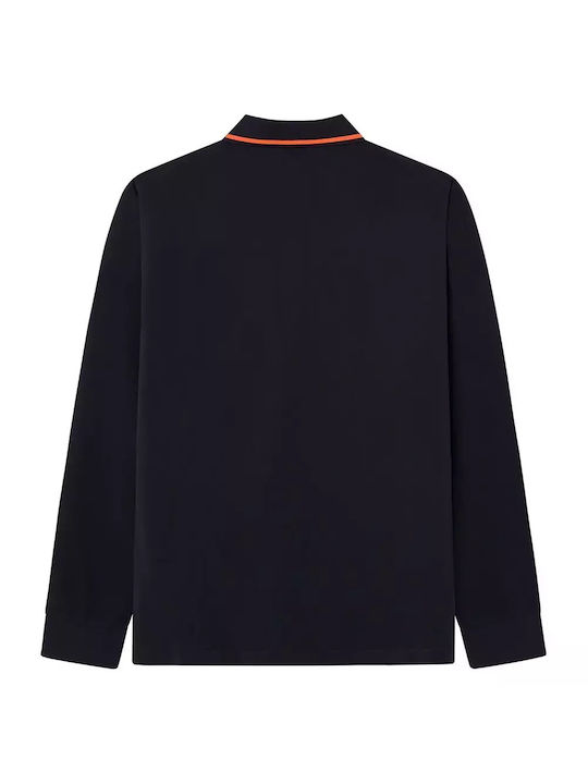 Hackett Bluza Bărbătească cu Mânecă Lungă Polo Black