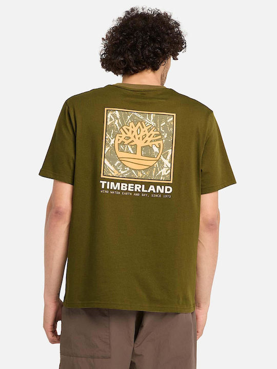 Timberland Ανδρικό T-shirt Κοντομάνικο Χακί