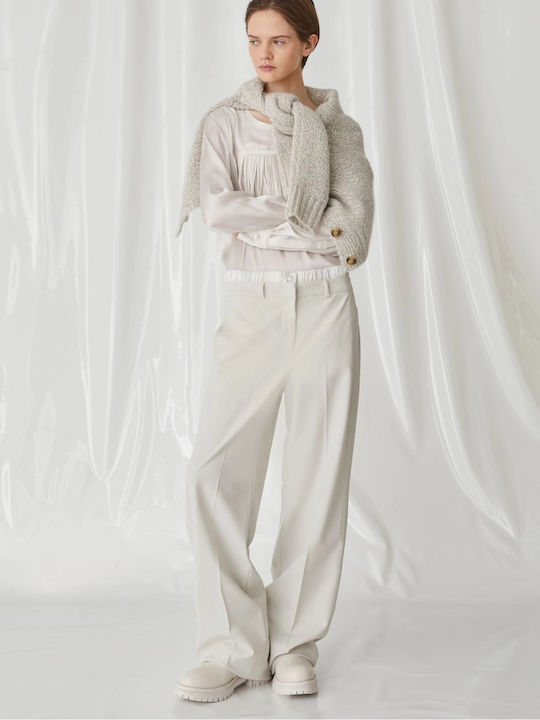 Marella Femei Tesatura Pantaloni WHITE