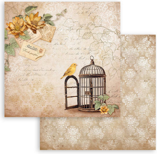 Scrapbooking-Papiere 10 Stück 20,3×20,3cm Stamperia Golden Harmony