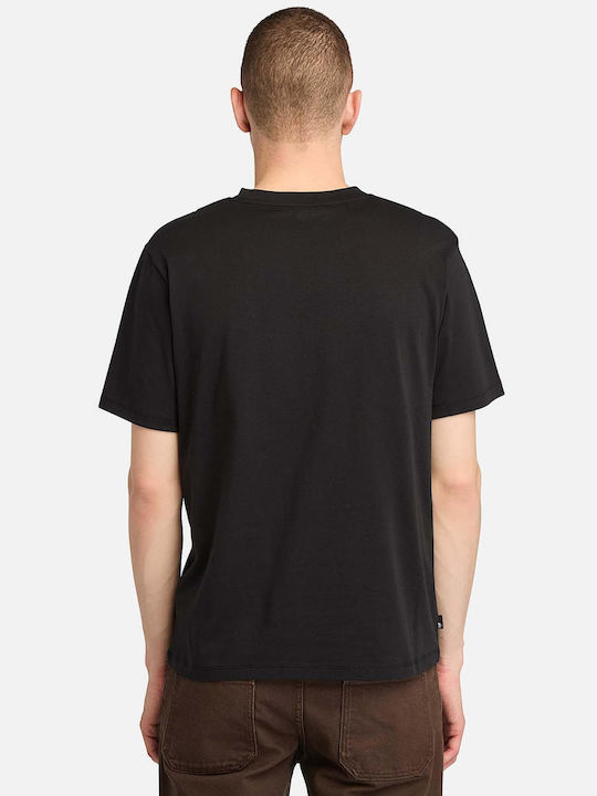 Timberland T-shirt Bărbătesc cu Mânecă Scurtă Negru