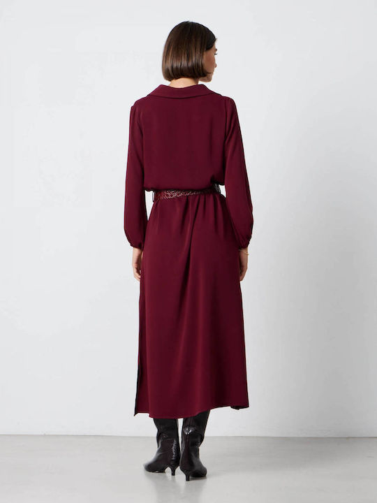 Passager Maxi Dress Leather Bordeaux