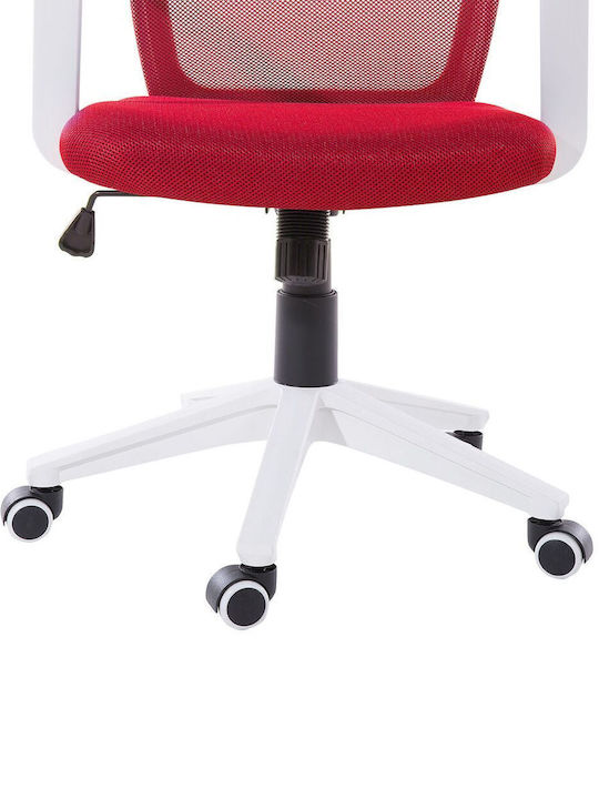 Beliani Office Chair with Fixed Arms Red