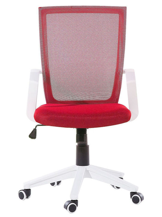 Beliani Office Chair with Fixed Arms Red