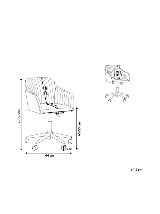 Beliani Office Chair with Arms Grey