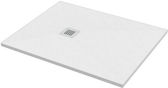 Sirene Slate Ορθογώνια Ακρυλική Ντουζιέρα 100x80cm Λευκή