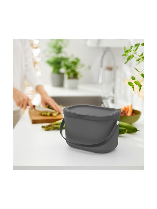 Rotho Babydesign Albula Κάδος Απορριμμάτων Πλαστικός Γκρι 3.2lt