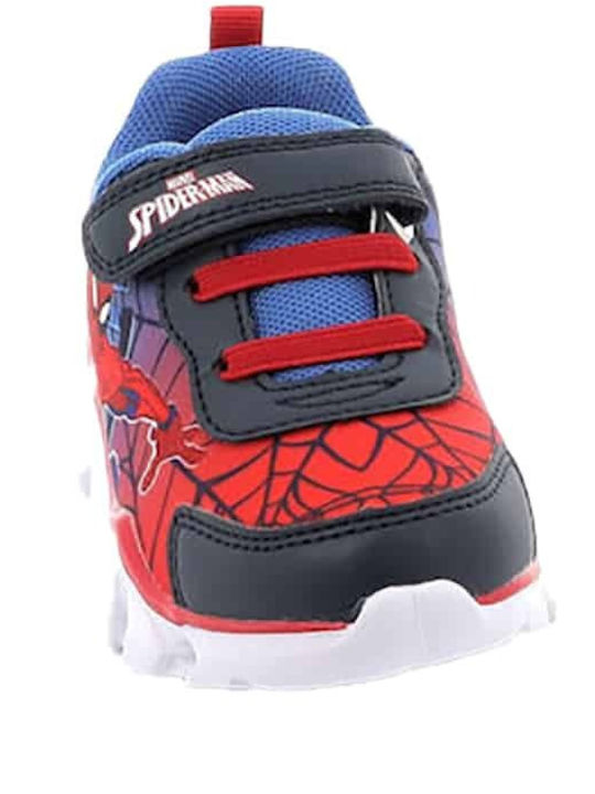 Spiderman Încălțăminte sport Joasa pentru copii cu scai și lumini Roșii