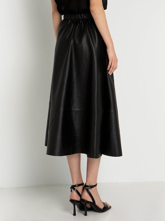 Toi&Moi Leather Skirt in Black color