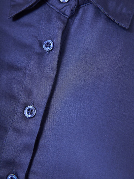 Langärmelig Damen Hemd Purple Blue