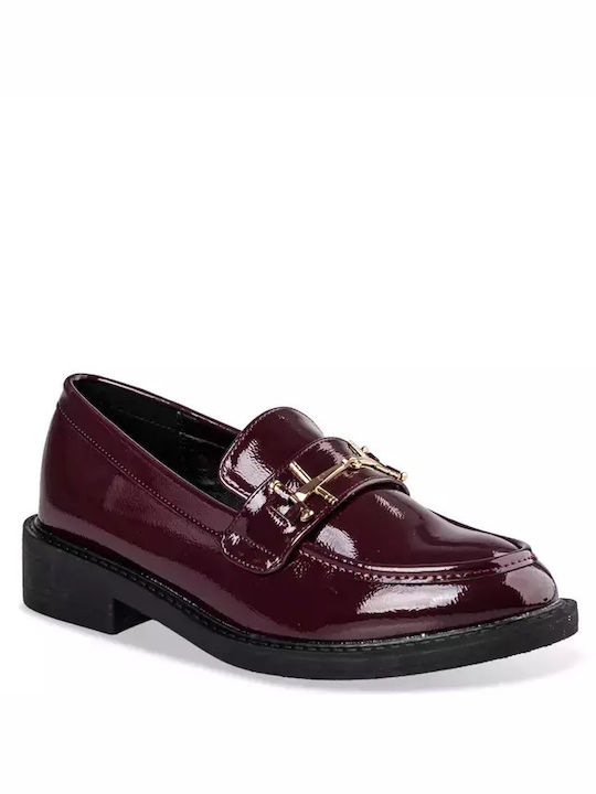 Envie Shoes Damen Loafers in Burgundisch Farbe