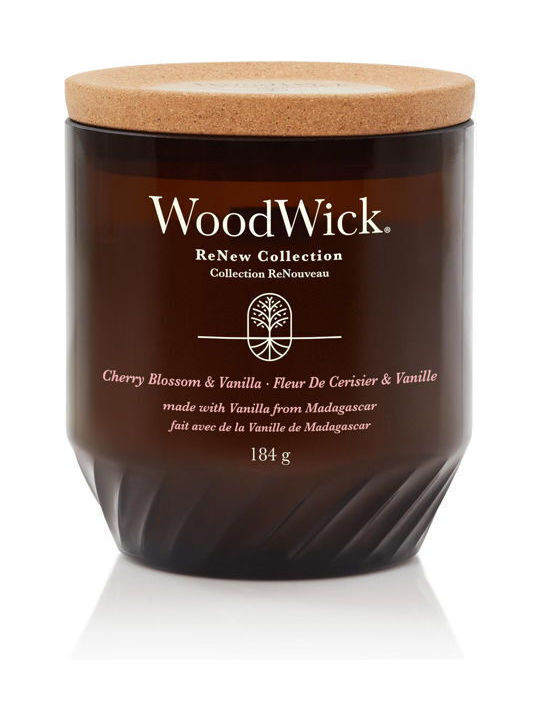 WoodWick Scented Candle with Scent Renew Cherry Blossom Vanilla Brown 184gr 1pcs