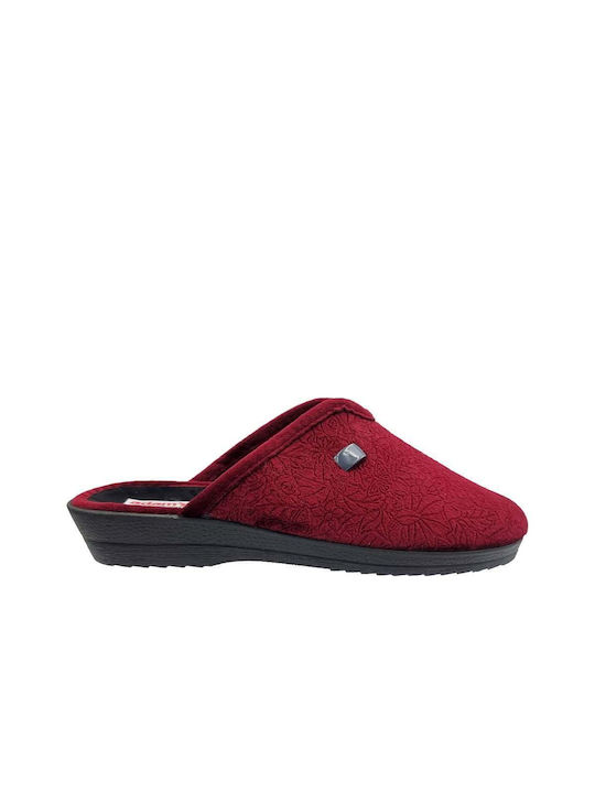 Adam's Shoes Winter Women's Slippers in Burgundy color