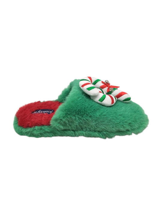 De Fonseca Roma Top I Winter Women's Slippers in Green color