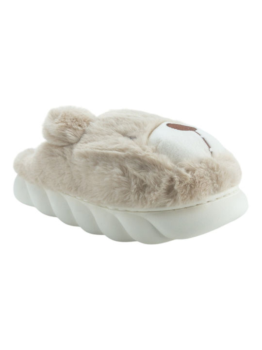 Plato Winter Damen Hausschuhe in Beige Farbe