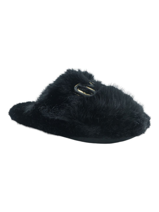 Plato Winter Damen Hausschuhe in Schwarz Farbe