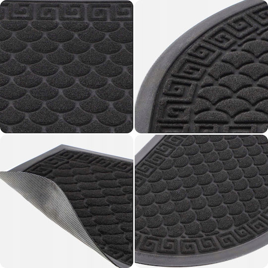 Kadax Entrance Mat Semicircular made of Rubber Beige 60x40cm