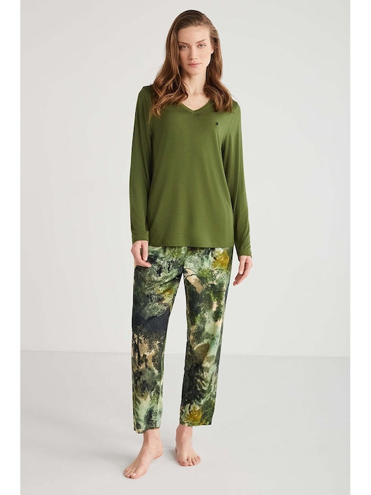 Penye Mood Winter Women's Pyjama Set Green