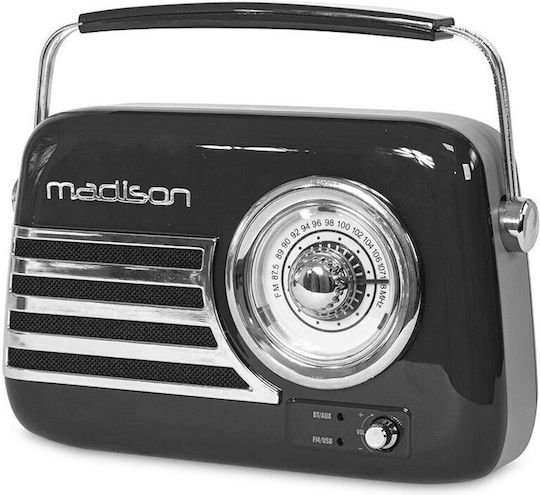 Madison ELP-FREESOUND40B Retro Radio de masă cu USB Negru