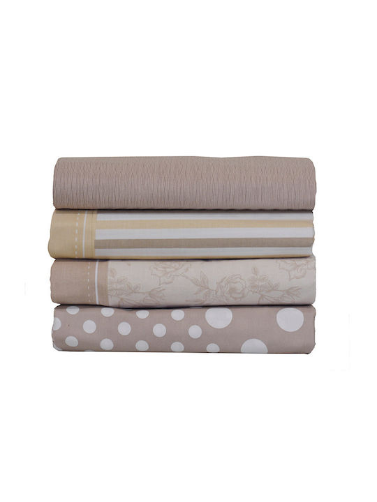 Anna Riska Duvet Cover Single 160x240 Mix & Match Stripe Ecru 53