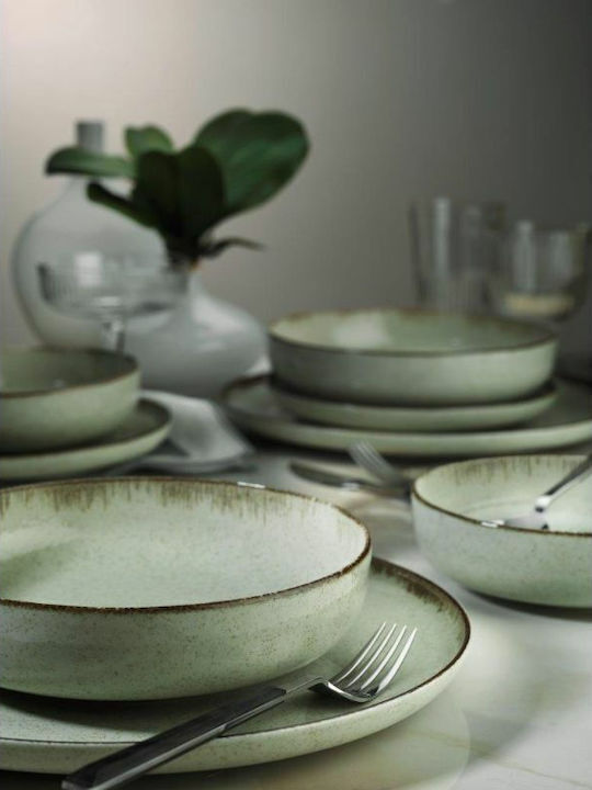 Kutahya Porselen Mood Green Porcelain Dinnerware Set 40pcs