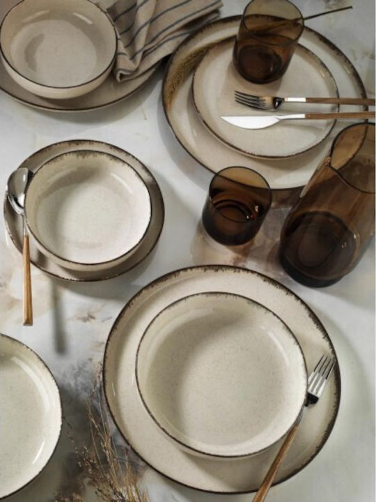 Kutahya Porselen Mood Beige Porcelain Dinnerware Set 40pcs