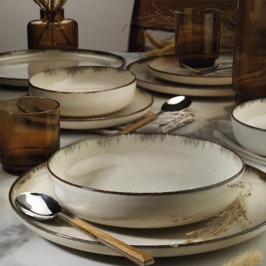 Kutahya Porselen Mood Beige Porcelain Dinnerware Set 40pcs