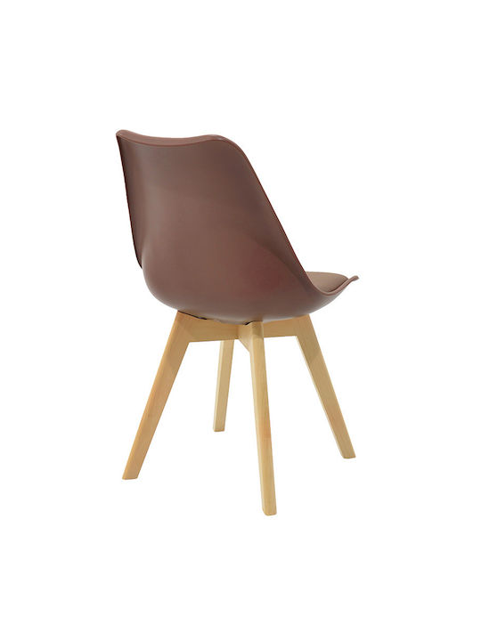 Gaston Dining Room Polypropylene Chair Coffee 53.5x48.5x83cm