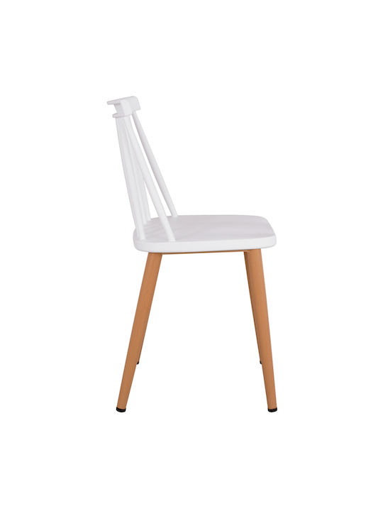 Vanessa Kitchen Polypropylene Chair White / Brown 43x46.5x82cm 4pcs