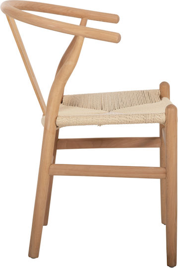 Brave Dining Room Wooden Armchair Natural 56x53x75cm