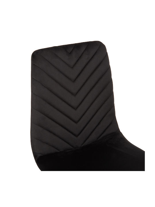 Latrell Dining Room Velvet Chair Black Velvet-Black Metal 43x54x88cm 4pcs