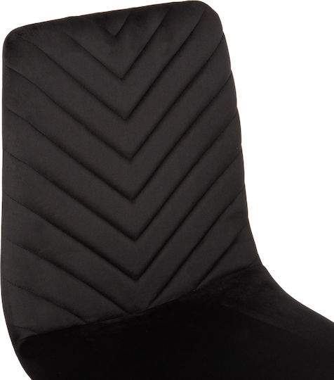 Latrell Dining Room Velvet Chair Black Velvet-Black Metal 43x54x88cm 4pcs