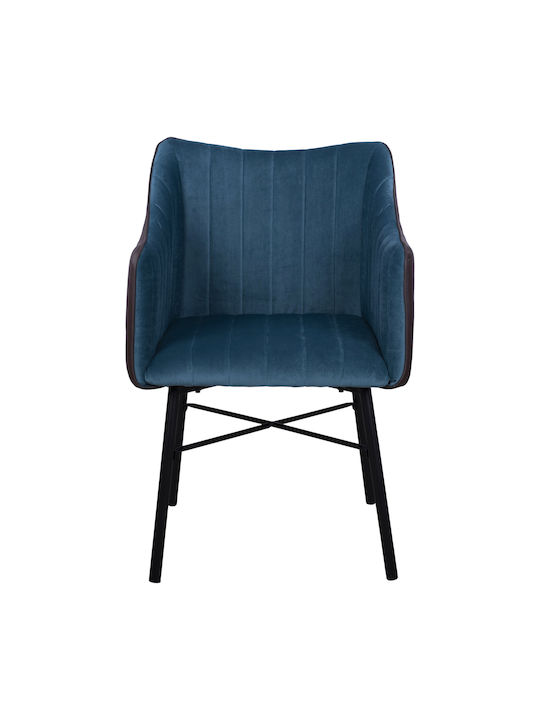 Allysa Dining Room Velvet Armchair Petrol 57x58x88cm