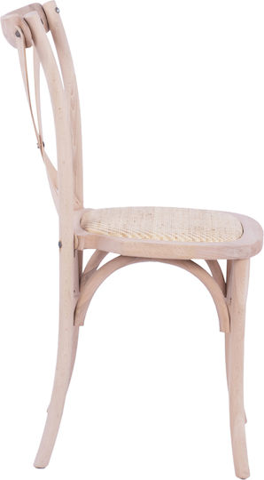 Owen Cafe Wooden Chair Beige 45x55.5x90cm