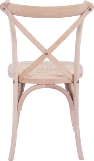 Owen Cafe Wooden Chair Beige 45x55.5x90cm