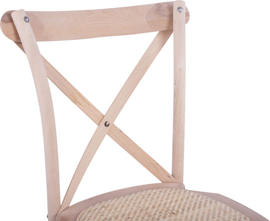 Owen Cafe Wooden Chair Beige 45x55.5x90cm