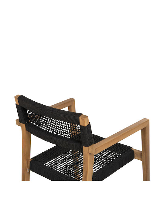 Charlotte Dining Room Wooden Armchair Black Velvet-Black Metal 59x54x83cm
