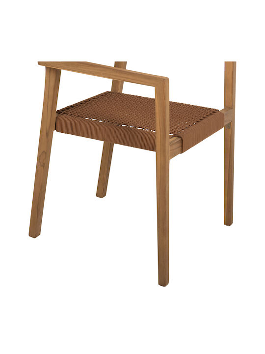 Charlotte Dining Room Wooden Armchair Beige 59x54x83cm