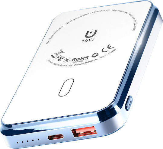LinQ W15006 MagSafe Baterie Externă 10000mAh 15W Albă