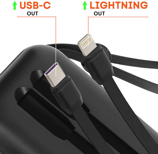 LinQ PD15502 Външна Батерия 10000mAh 20W с USB-A Изходен Порт Черна
