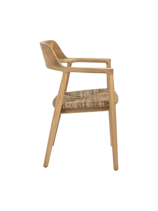 Dining Room Wooden Armchair Natural 57.5x54x80cm
