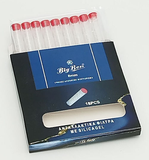Ανταλλακτικα Φιλτρα Πιπας Τσιγαρου Big Ben Crystal Filters 8mm 18τεμ