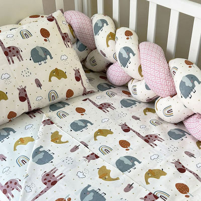 Bunny Bebe Crib Bumpers Braided Inside Puce 20x210cm