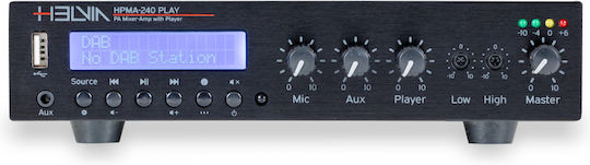 Helvia HPMA-240 Amplificator De Putere Comercial 3 0 Canale 240W/100V Și Conexiuni USB/FM