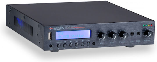 Helvia HPMA-60 Kommerzieller Leistungsverstärker 3.0 Kanäle 60W/100V und USB/FM Anschlüsse