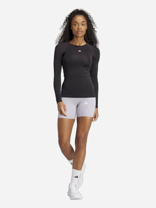 Techfit Women's Athletic Blouse Long Sleeve Fast Drying Black