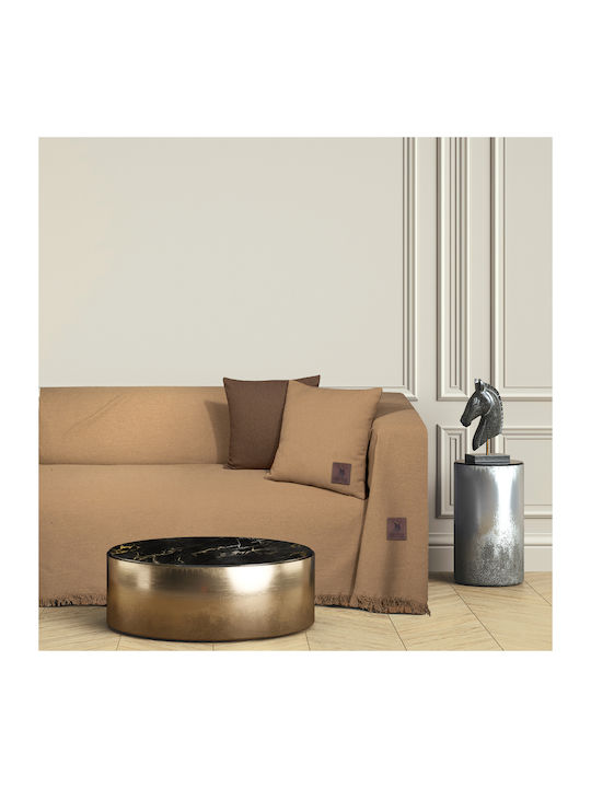 Greenwich Polo Club 3911 Zweisitzer-Sofa Überwurf 180x250cm Ochrabraun