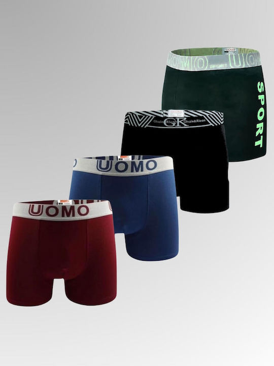 Uomo Herren Boxershorts Colorful 4Packung