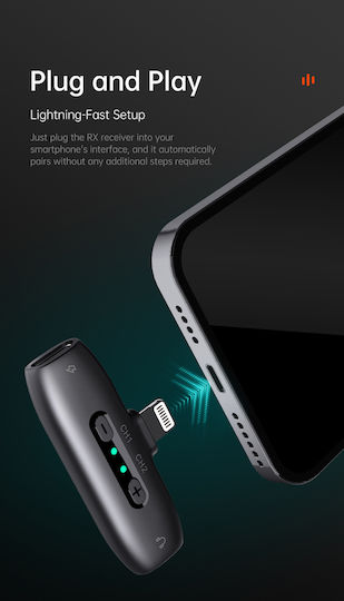 Hohem MIC-01 Lightning Wireless Microphone Πέτου, Clip On for Vocals
