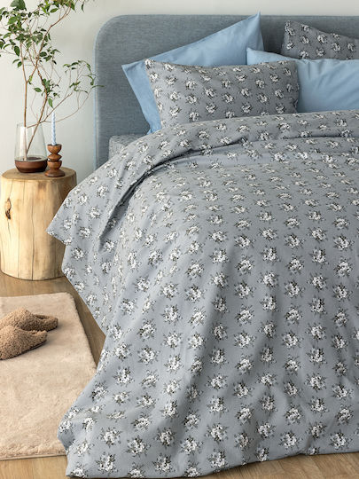 Palamaiki Set Cearșafuri Flanel 240x265cm. Fb0230 Gri 4buc